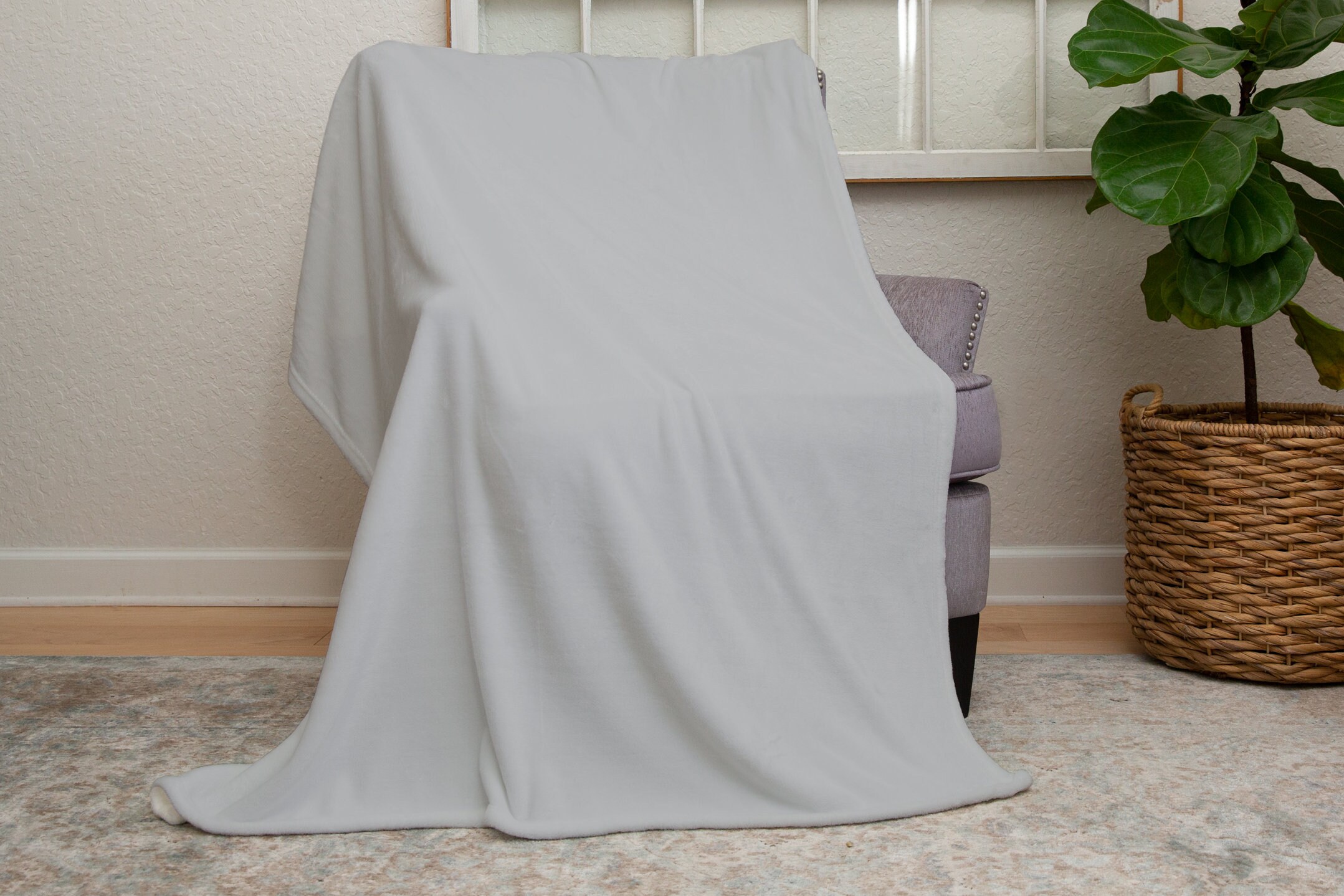 Light Gray Blanket 50x60 Reversible Soft Silky Plain Etsy