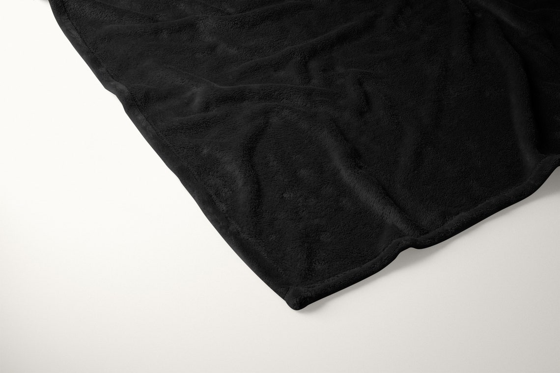 Black Soft Blanket 50x60 Reversible Silky Plain Etsy