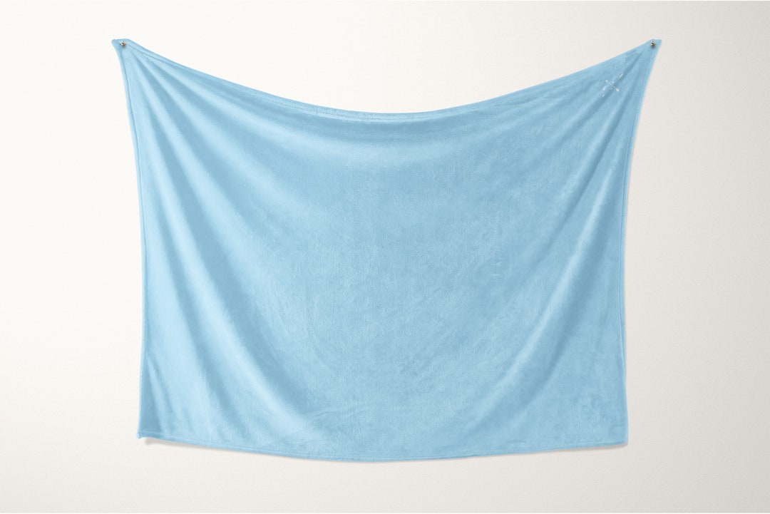 Light Blue Throw Blanket 50x60 Reversible Soft Silky Etsy