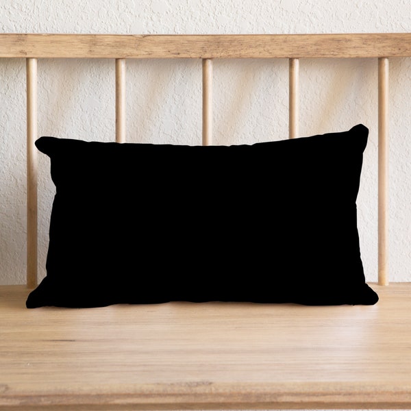 Black Lumbar Pillow Etsy