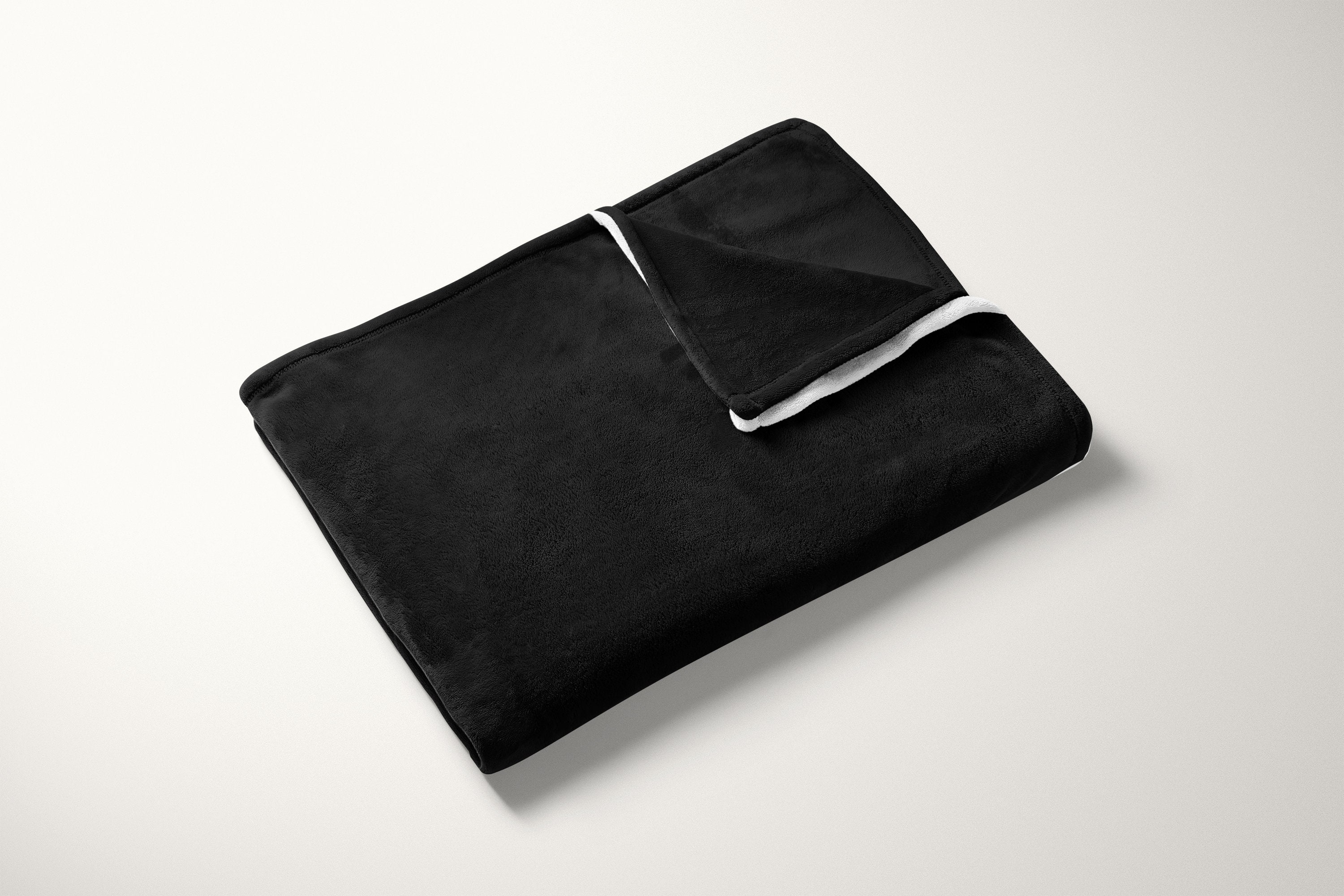 Black Soft Blanket 50x60 Reversible Silky Plain Etsy