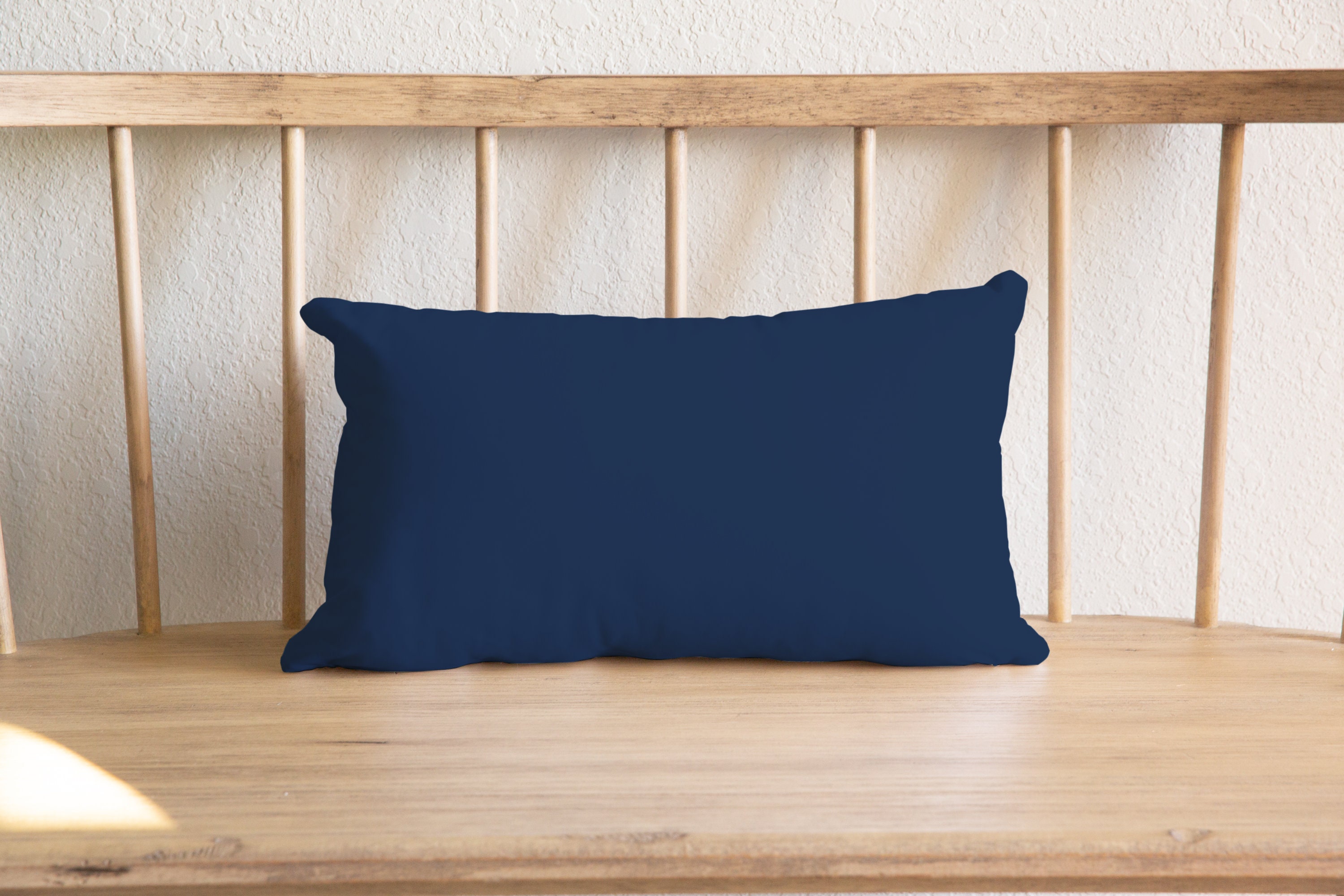 Dark Blue Lumbar Pillow 20x12 Deep Blue Ocean Pillow Plain Etsy UK