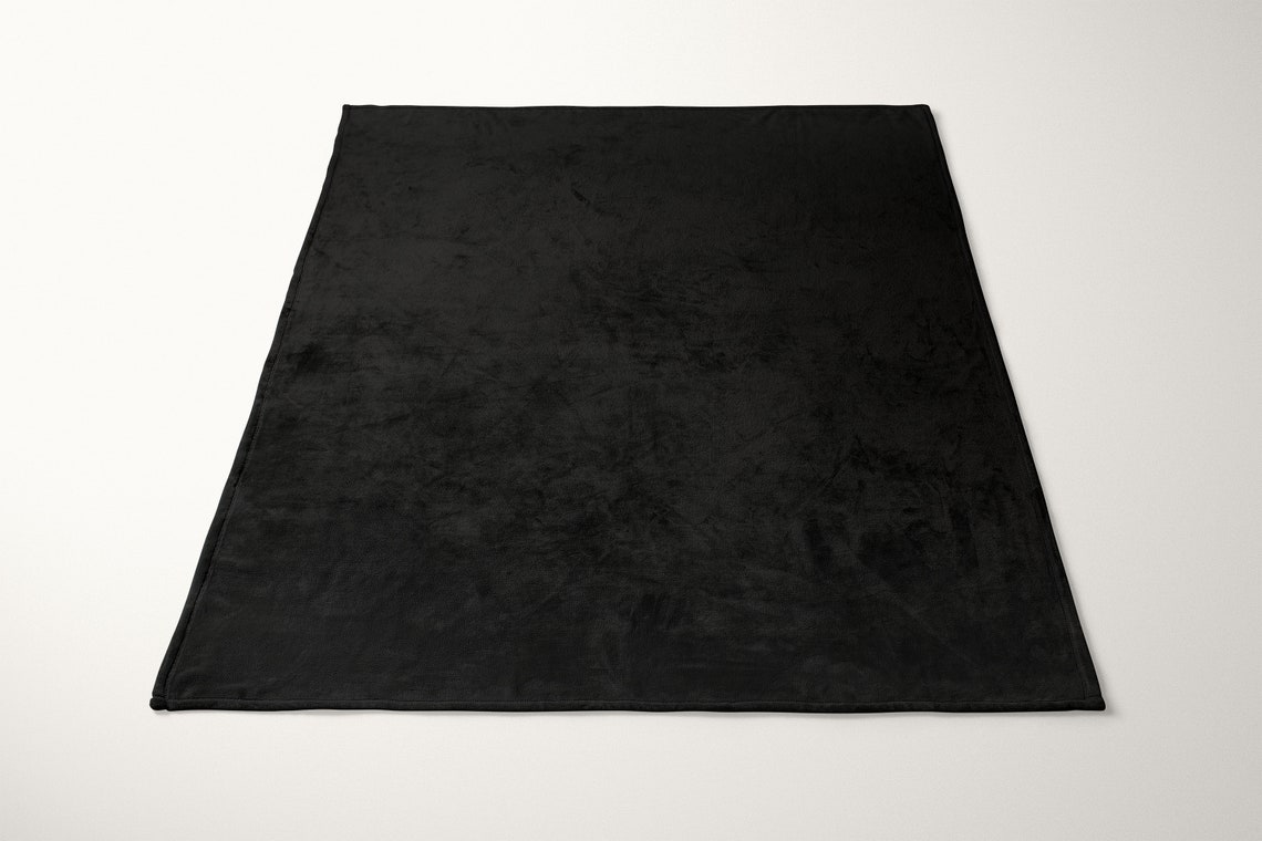Black Soft Blanket 50x60 Reversible Silky Plain Etsy