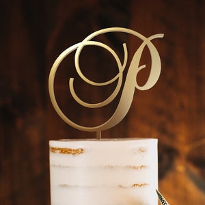 Wedding Cake Topper, P Cake Topper, Initials Cake Topper, Single Letter Cake Topper, Personalized, wooden cake topper, f cake topper