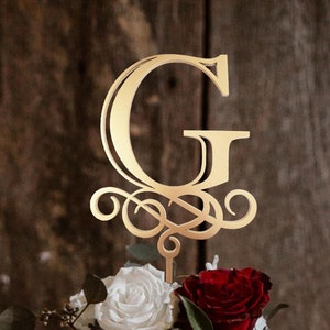 Adorno para tarta g, Adorno para tarta dorado para boda, Adorno para tarta personalizado, Adorno para tarta de madera plateada, Adorno para tarta rústico, Adornos para tarta de aniversario
