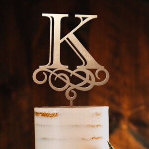 Personalized Wooden Wedding Cake Topper: Initial Letter