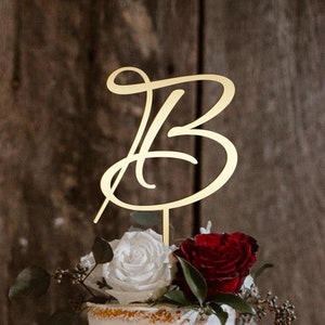 topper de bolo b, topper de bolo dourado para casamento, personalizado, topper de bolo de casamento rústico, topper de bolo personalizado Mr Mrs, toppers de bolo de aniversário