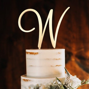 w cake topper, wedding cake topper, cake toppers for wedding, rustic wedding cake topper, initials cake topper, monogram cake topper m