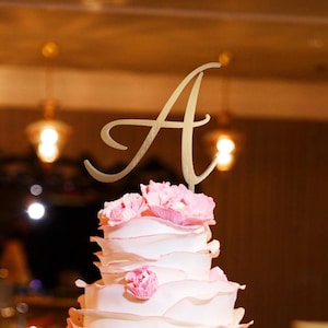 Custom Wedding Cake Topper, Wedding Cake Topper, Initial cake topper, Personalized Cake Topper, Wedding Gift, A B H Cake topper Bridal gift