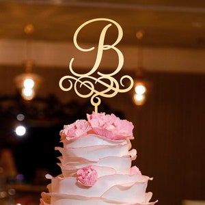 Adorno para tarta B, adorno para tarta de boda, adorno para tarta con iniciales, adorno para tarta de boda personalizado, adorno para tarta con letras, adornos para tarta rústicos C G R S