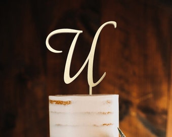 Personalized Cake topper, Monogram Wedding Cake Topper, Initials Wedding Cake Topper, Rustic Wedding Cake Topper, Boho Wedding Cake Topper M