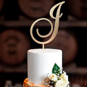 Adorno de pastel J, adorno de pastel de boda, adorno de pastel H, adorno de pastel con iniciales, adorno de pastel de una sola letra, personalizado, adorno de pastel de boda de oro