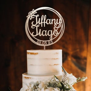 Rustic Personalized Wedding Cake Topper, Custom Script Cake Topper for Wedding, Mr and Mrs Cake Toppers, Wedding Gifts