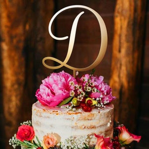 Topper per torta nuziale, topper per torta monogramma, topper per torta nuziale con iniziali personalizzate, topper per torta rustico, topper per torta D, topper per torta personalizzato