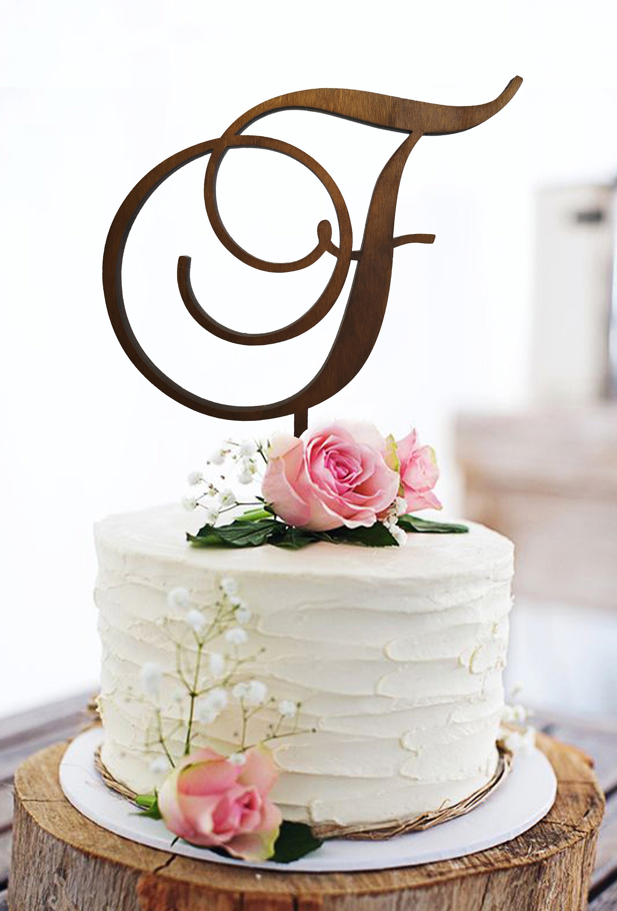 Party Supplies Paper & Party Supplies Letter F cake topper CT013 gold letter cake topper