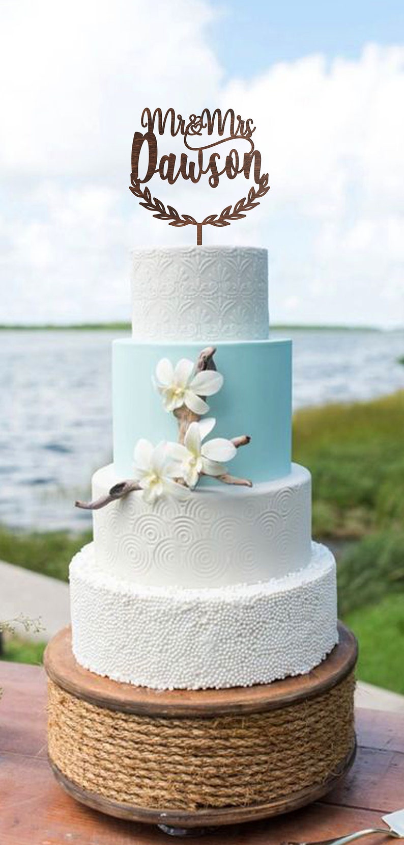 Elegant Rustic Cake Topper Mr and Mrs Wedding cake topper personalized surname cake topper Cake Toppers for Wedding Custom Cake Topper
