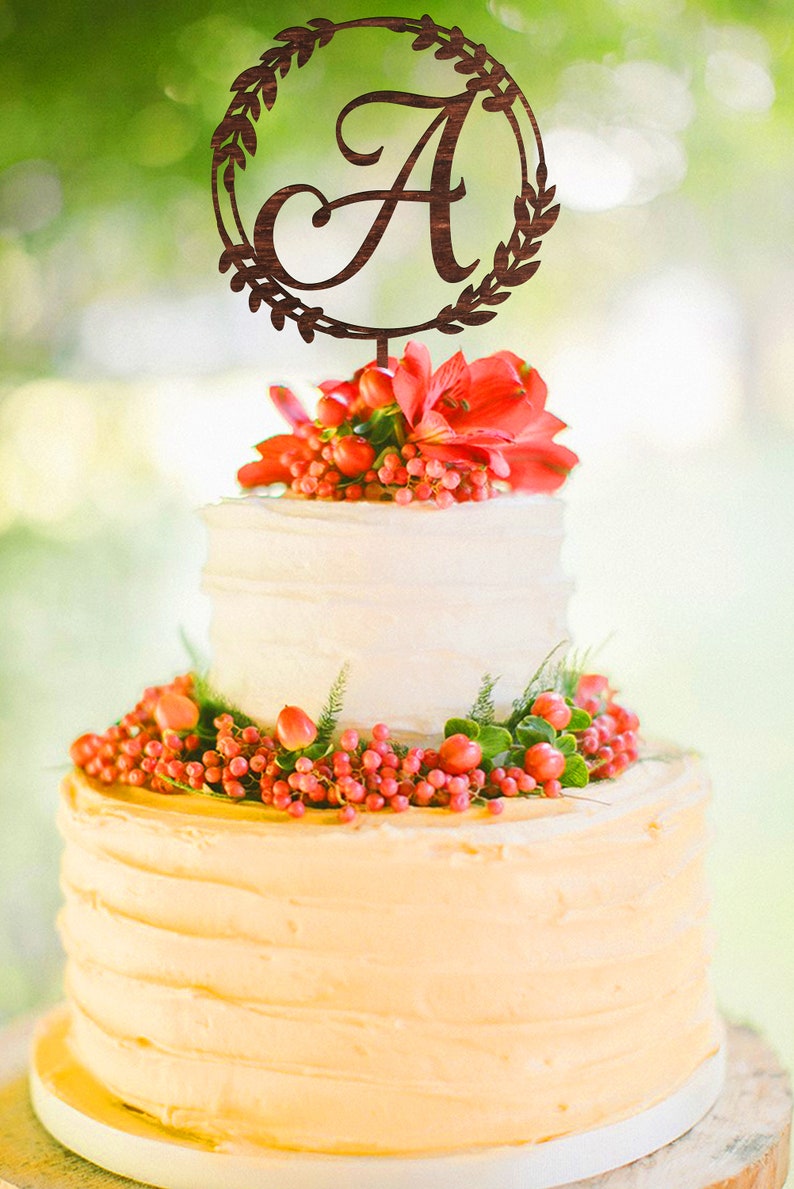monogram cake topper A Letter a wedding cake topper cake toppers for wedding,rustic wedding cake topper wreath cake topper A cake topper