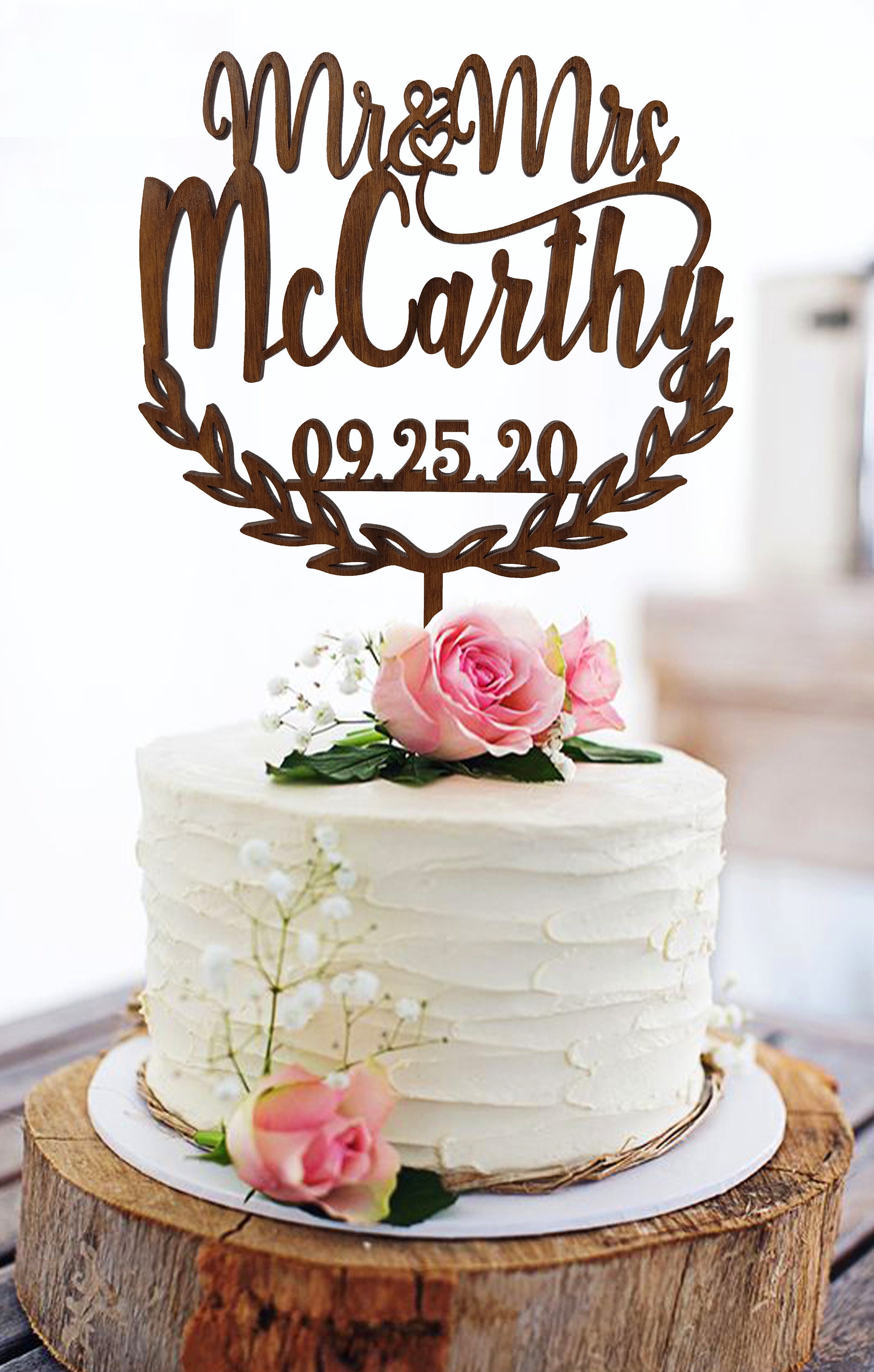 Floral Mr and Mrs Cake Toppers for Wedding Custom Cake Topper - Etsy