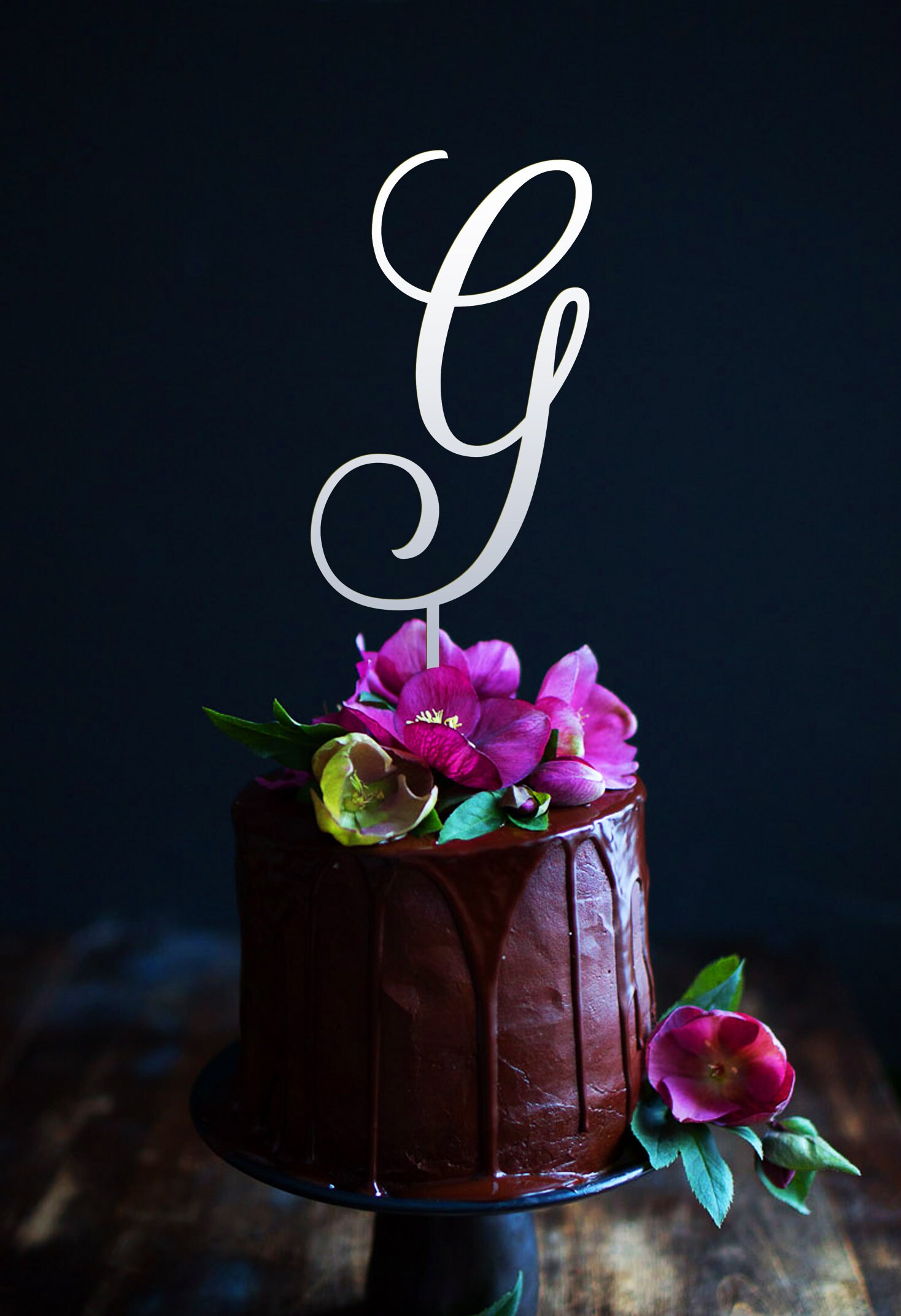 Letter G Cake Topper Wedding Cake Topper Initials Cake Topper Etsy
