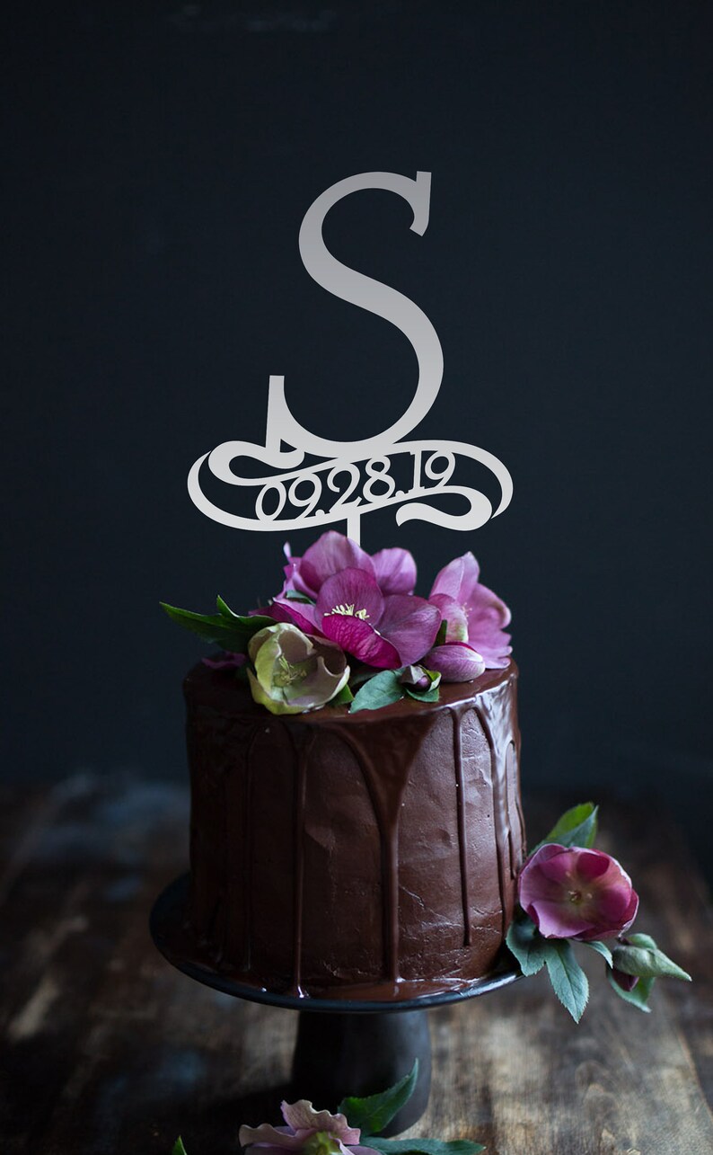 S Cake Topper Wedding Cake Topper date Cake Topper Etsy