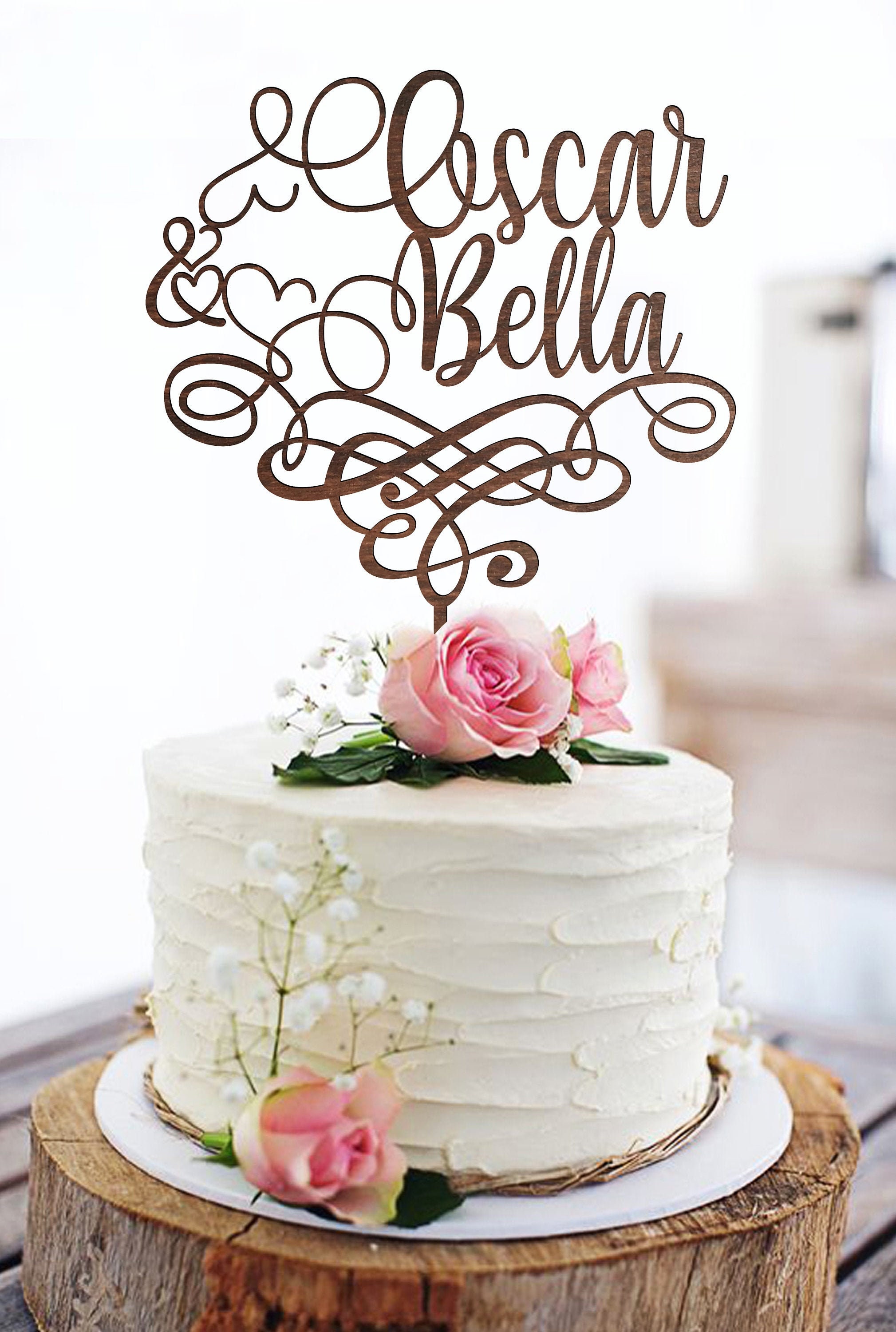 Gold wedding cake toppers Gold Cake topper for Wedding Etsy