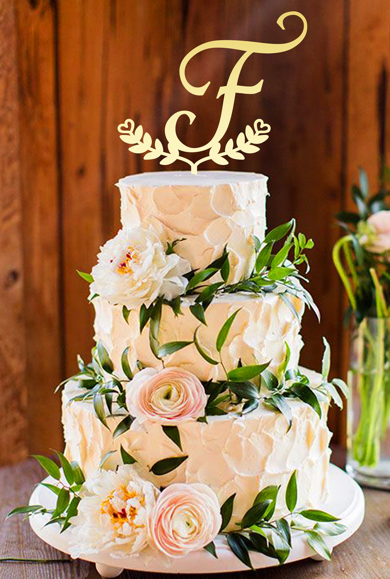 F cake topper Letter F Wedding cake topper initials cake