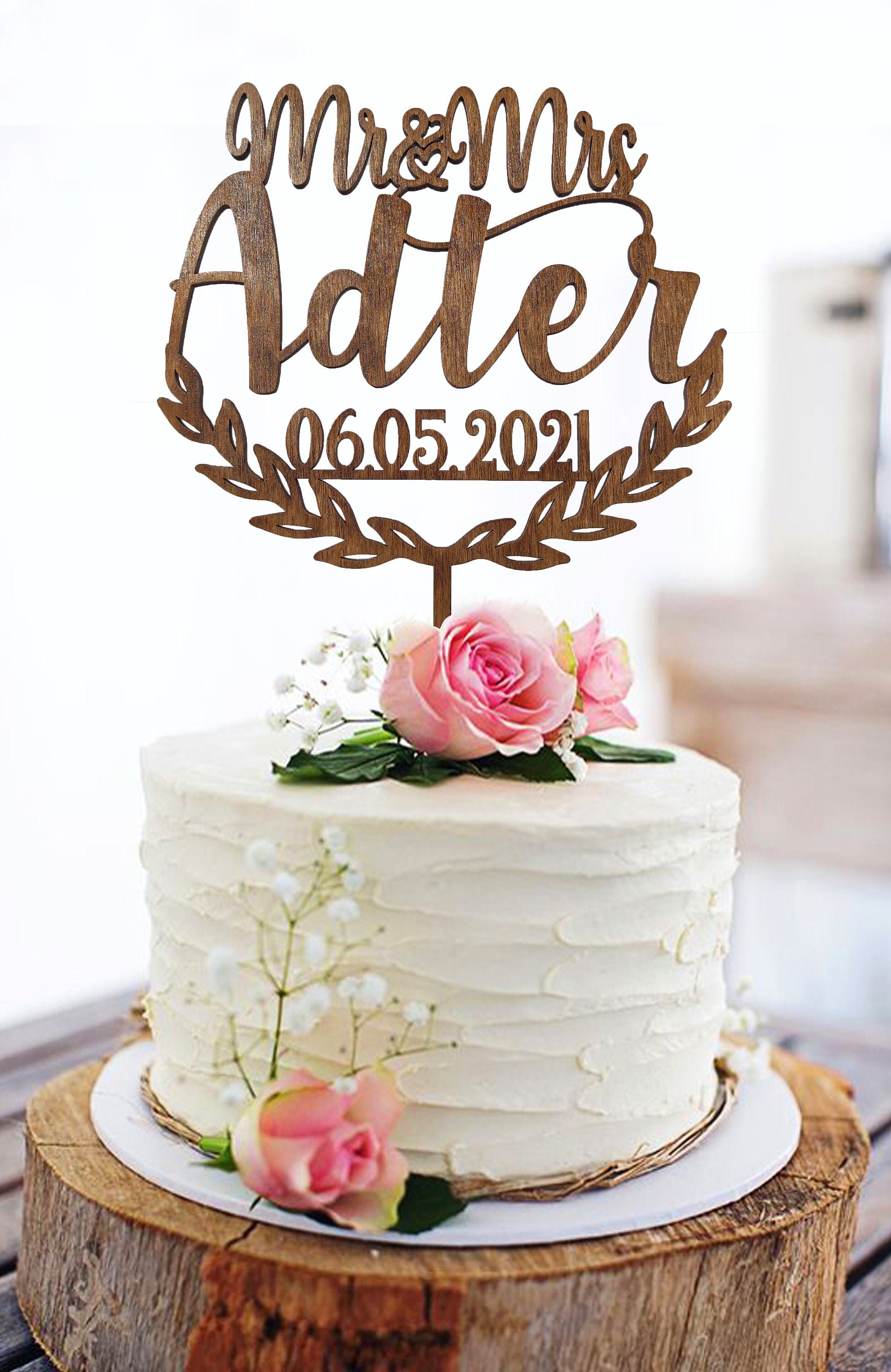 Floral Mr and Mrs Cake Toppers for Wedding Custom Cake Topper - Etsy