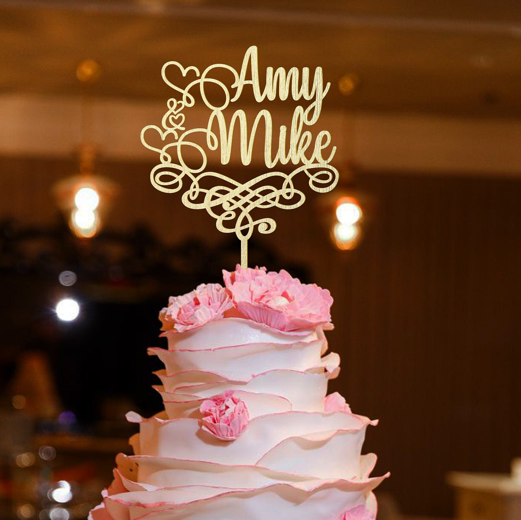 Gold Wedding Cake Toppers Gold Cake Topper for Wedding Etsy