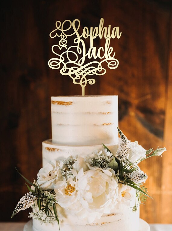 Topper Gâteau Mariage 'Mr & Mrs' En Bois - Décorations Noces Rustique - 15x22cm