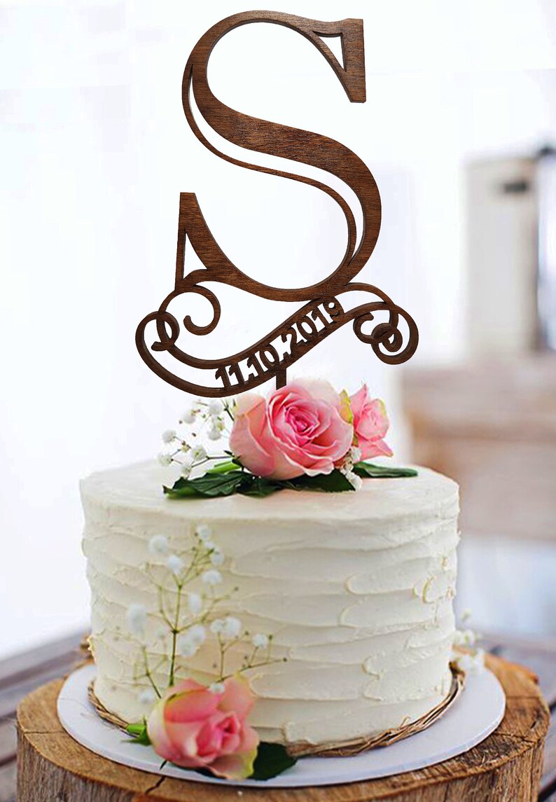 S Cake Topper Wedding Cake Topper Date Personalized Cake Etsy