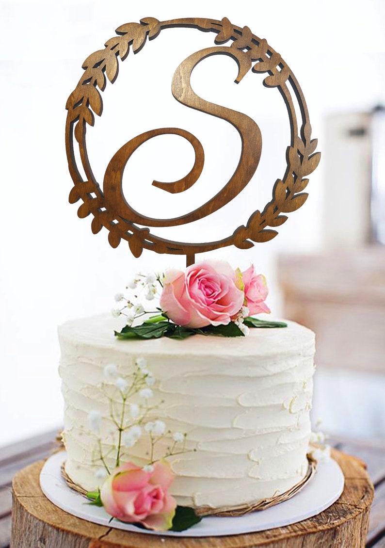 S Cake Topper Wedding Cake Topper Letter S Initials Cake