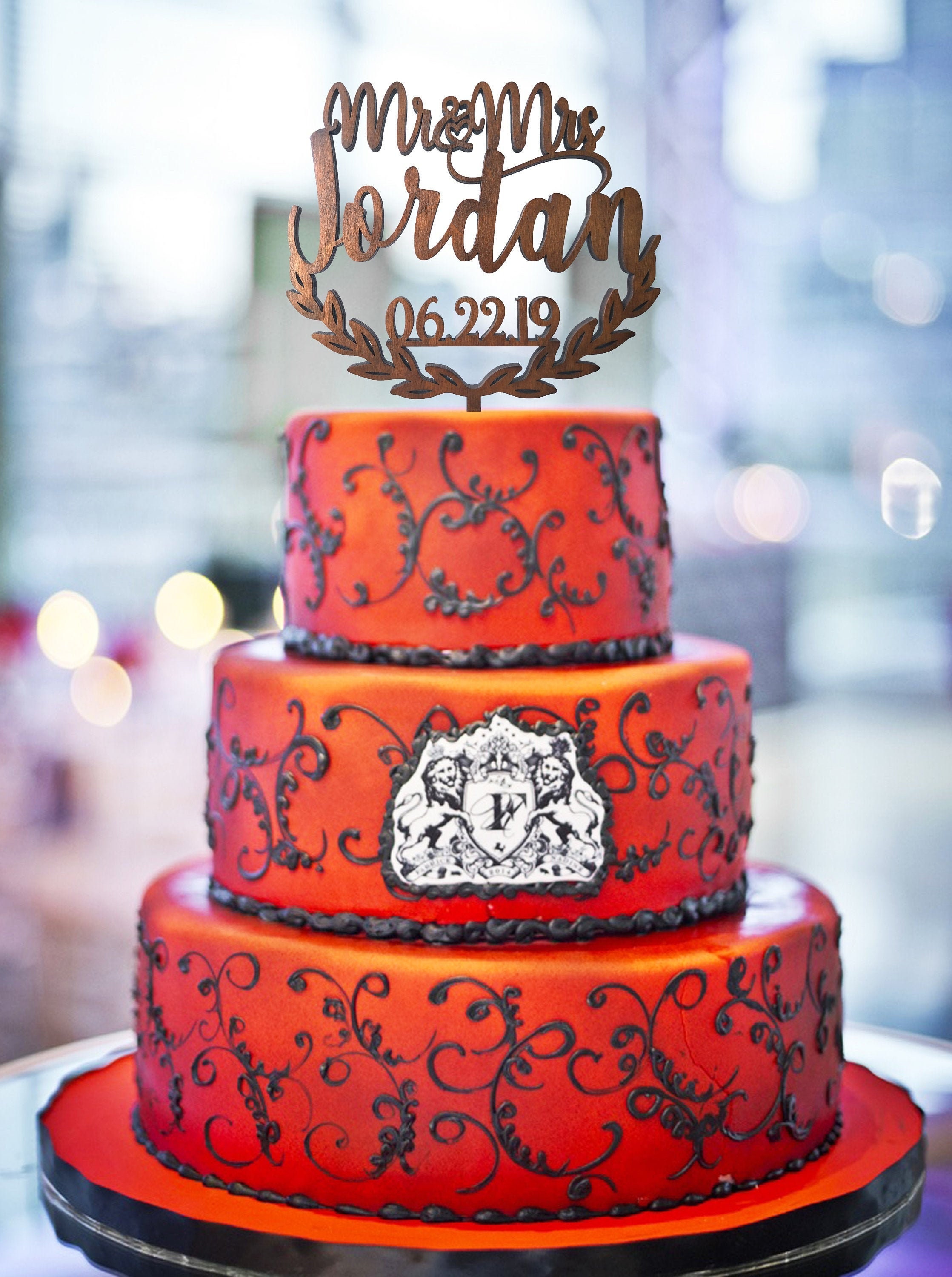 Floral Mr and Mrs Cake Toppers for Wedding Custom Cake Topper Etsy