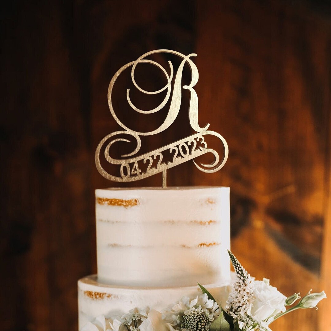 Cake Topper Inscription Sample Letter Wedding Cake Toppers, Initial Cake Topper, Personalised Cake ...