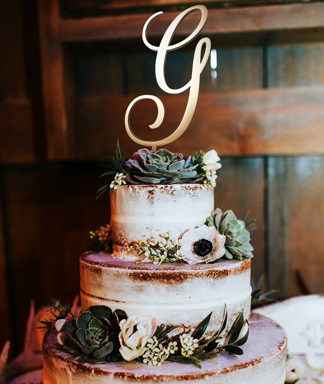 G Cake Topper Wedding Cake Topper Initials Cake Topper Cake Etsy