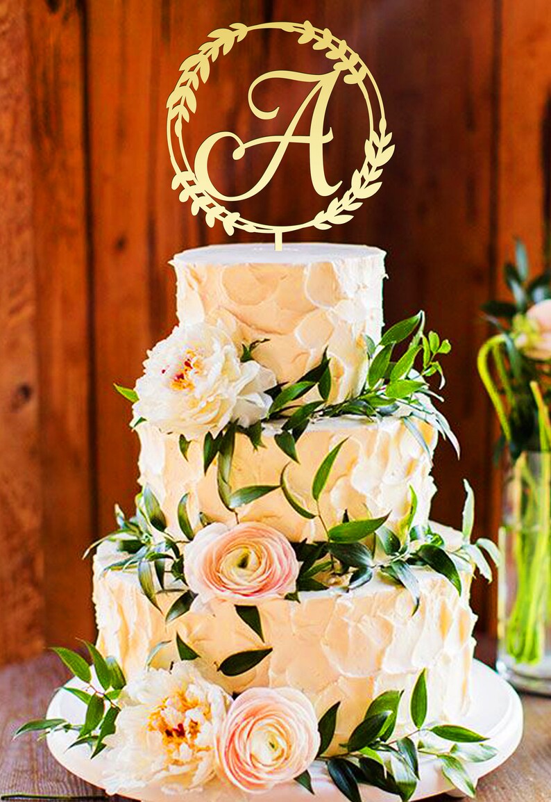 monogram cake topper A Letter a wedding cake topper cake toppers for wedding,rustic wedding cake topper wreath cake topper A cake topper