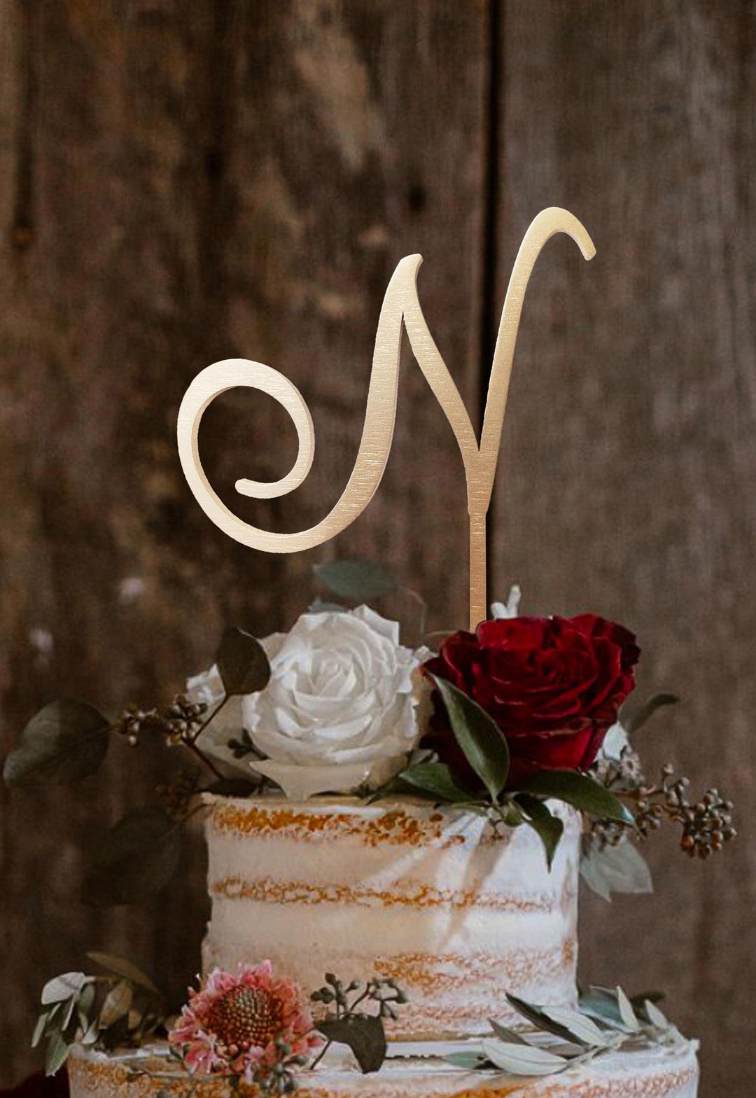 Letter Wedding Cake Toppers, Initial Cake Topper, Personalised Cake ...