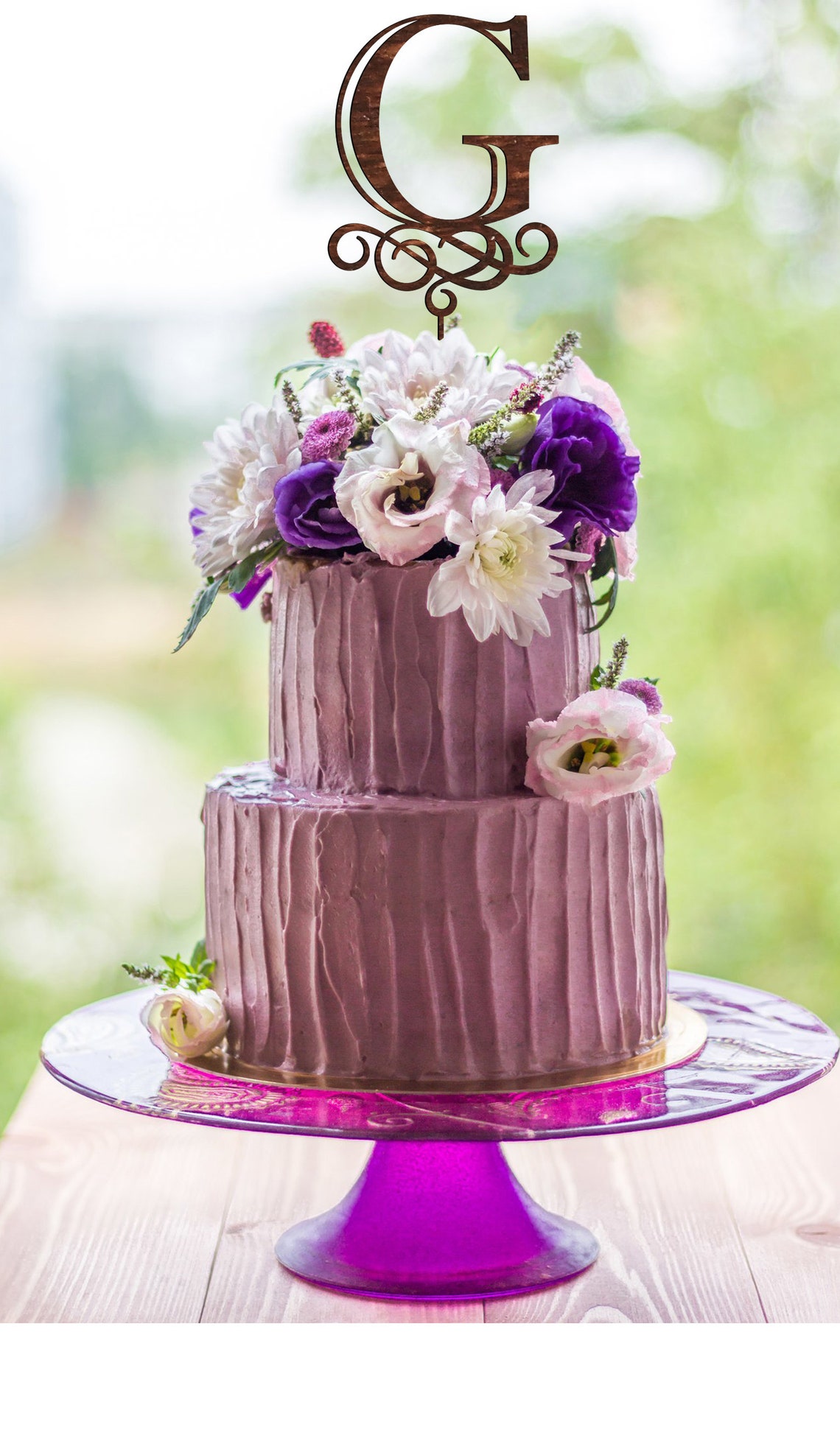 Gold letter G Wedding Cake Topper Initials cake topper Cake Etsy