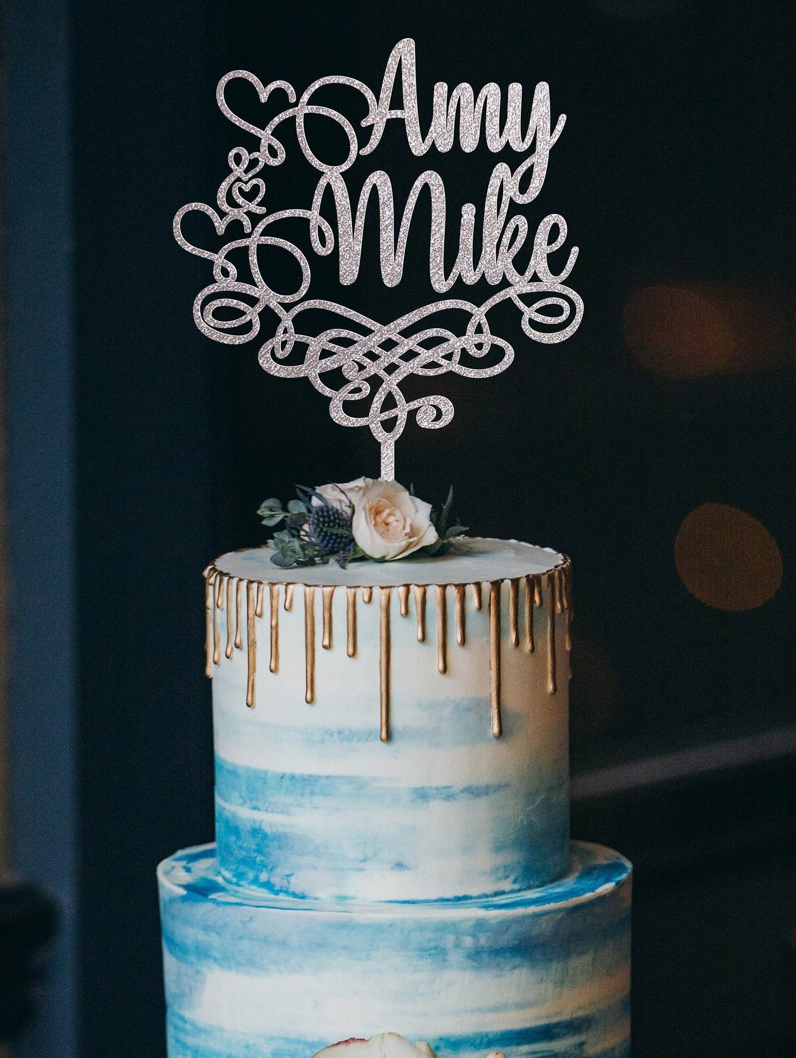 Gold Wedding Cake Toppers Gold Cake Topper for Wedding Etsy