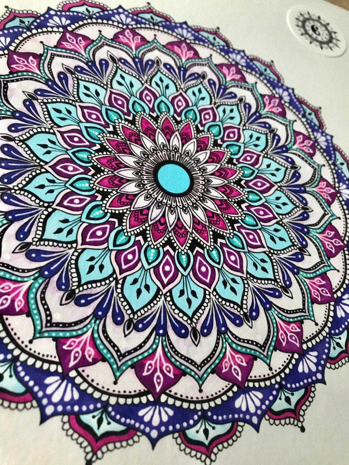 Hippie Mandala Fine Art Print A4 Mandala Print Wall Art Spiritual Gift