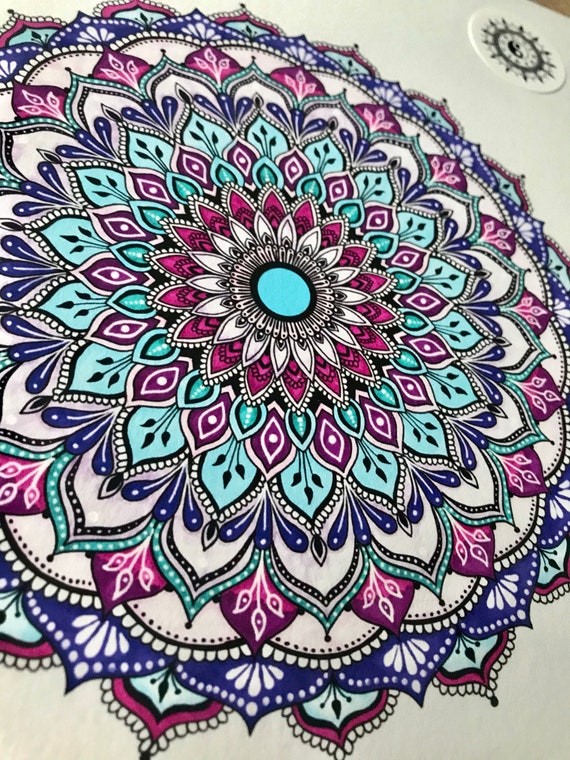 Hippie Mandala Fine Art Print A4 Mandala Print Wall Art Spiritual