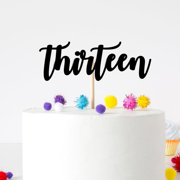 Thirteen Age 13th Thirteenth Birthday Cake Topper