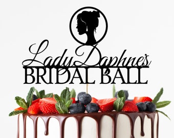 Personalised Lady Whistledown Bridal Ball Bridgerton Cake Topper