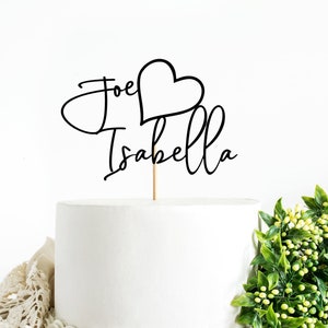 Personalised Name Heart Wedding Cake Topper, Digital Download Only, png, svg, jpeg, pdf, cut files for Cricut or Silhouette