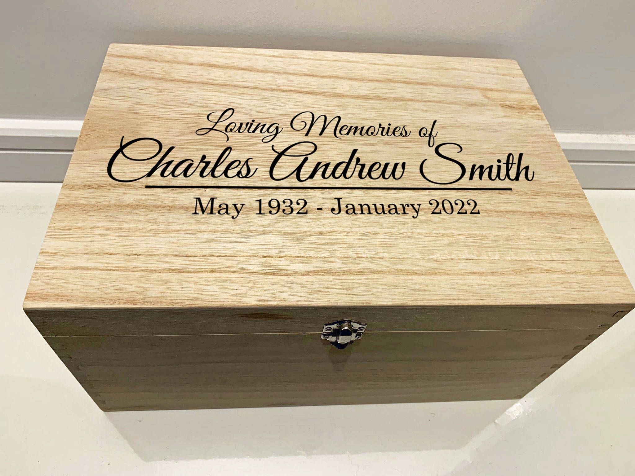 Large Personalised Engraved Wooden Loving Memories
