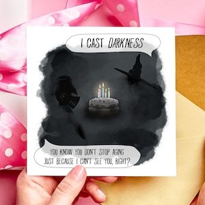 I Cast Darkness DnD Birthday Card, Tabletop RPG Greeting Card for Gamers, Wizard Birthday Card, Dungeons & Dragons Card, Funny Birthday Card