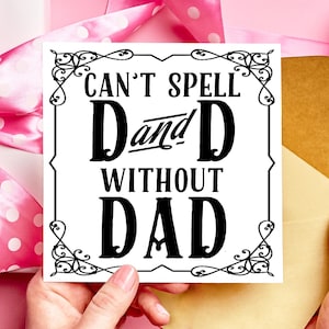 Ich kann D&D ohne Papa nicht buchstabieren, Vatertagskarte, DnD-Geburtstagskarte, Karte für Papa