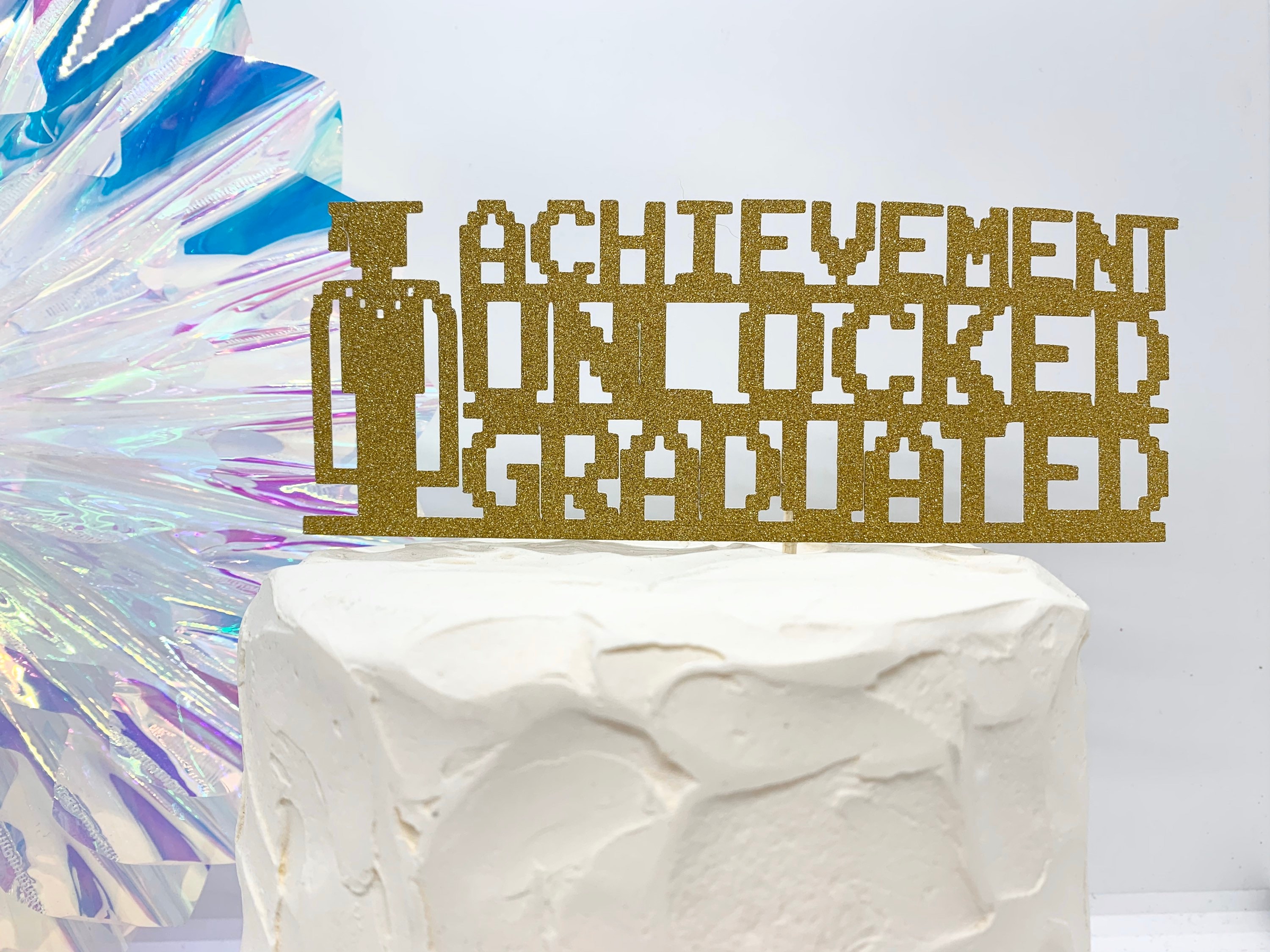 Achievement Unlocked Graduated Gamer Graduation Cake Topper Etsy