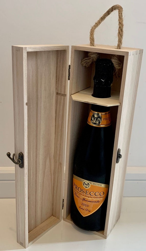 Personalised Wooden Congratulations New Job Wine Gift Box Single 1 Bottle 