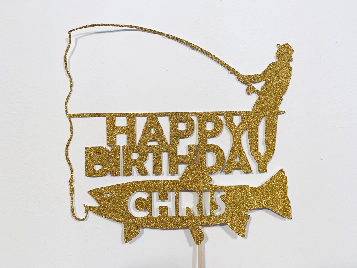 Personalisierter Fischer Happy Birthday Torten topper Etsy