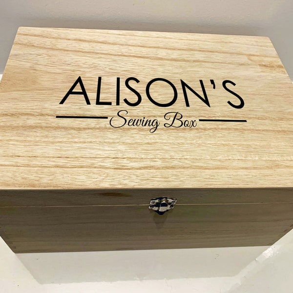 Wooden Sewing Box Etsy